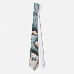 Corbata Pintura verde azul antiguo rústico madera Monogram