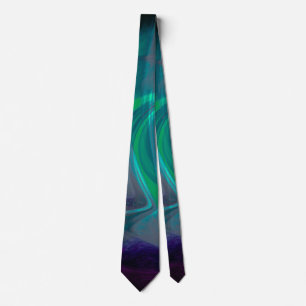 Corbata Pintura Verde azulada y púrpura