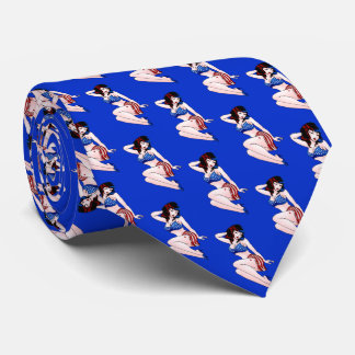 Corbata Pinup Chica Tie USA Pinup Necktie 4 de julio