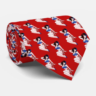 Corbata Pinup Chica Tie USA Pinup Necktie 4th July Ties
