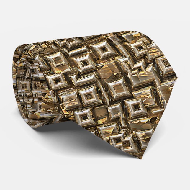 Corbata Pirámides de oro 1 (Enrollado)