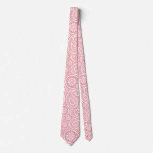 Corbata Pisley de patrón blanco y rosa
