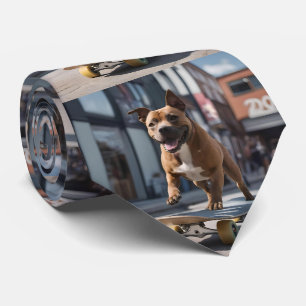 Corbata Pista de skateboard: Un Staffy en movimiento