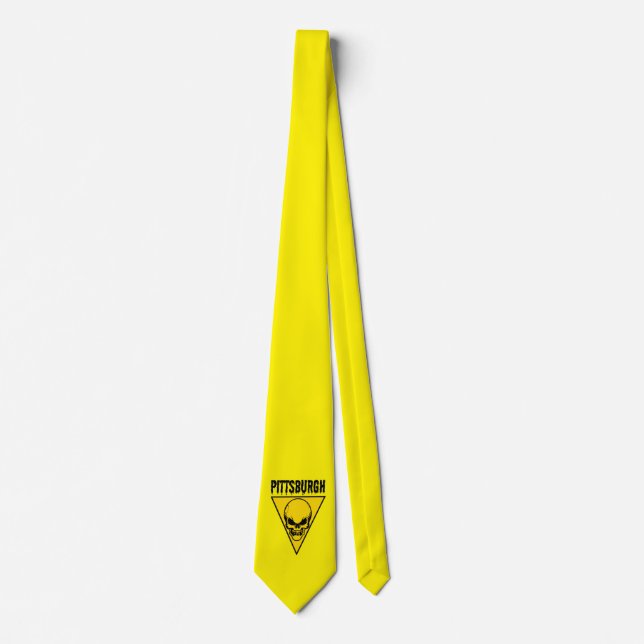 Corbata Pittsburgh Skull Necle Tie Amarillo (Anverso)