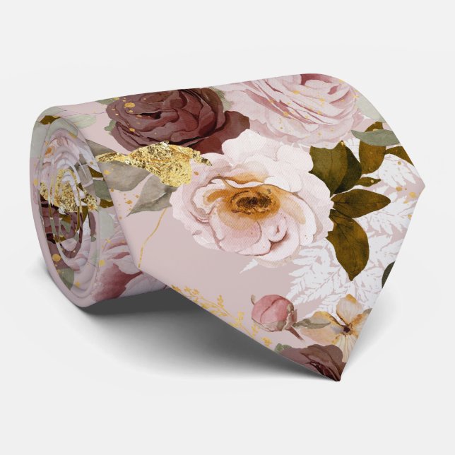 Corbata PixDezine H2 Borgoña Rosas Rubor DIY Background (Enrollado)