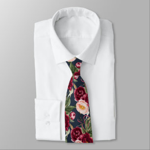 Corbata PixDezine H2 Flores Borgoña Rubor Peonies