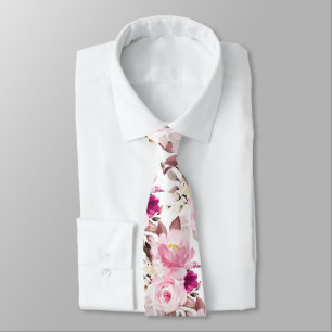 Corbata PixDezine H2 Flores Tono Rosa Rosas