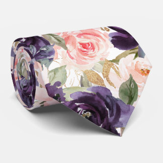 Corbata PixDezineH2 Flores Rosas de Berenjena Púrpura Rubo