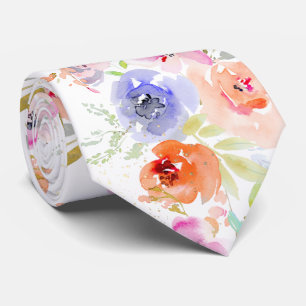 Corbata PixDezines Acuarela Delicada FloraciónPrimavera