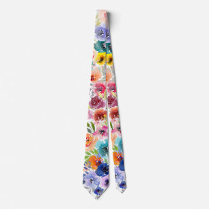 Corbata PixDezines Acuarela Florales de Verano