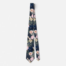 PixDezines Acuarela Flores Navy Cuello rosa Azul