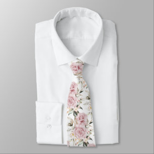 Corbata PixDezines Acuarela Rosas Polvorientas De Color Ro