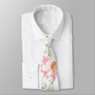 Corbata PixDezines Acuarela Sweetpeas Rosa Claro Almirante