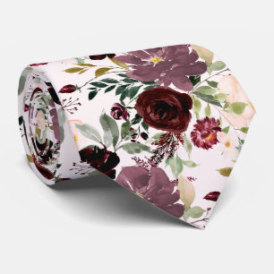 Corbata PixDezines Burdeos Mauve H2 Botánico