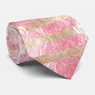 Corbata PixDezines falso papel de aluminio rosa champán/fr