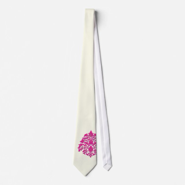 Corbata PixDezines Florentius Damasco/Crema/DIY (Anverso)
