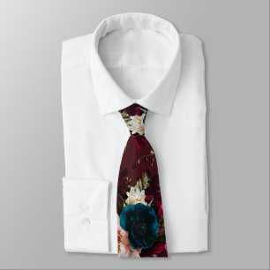 Corbata PixDezines Flores Botánicas Malhumoradas Fondo DIY