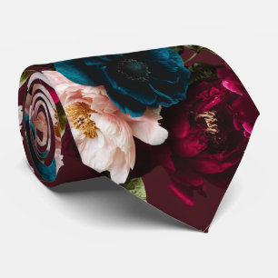 Corbata PixDezines Flores Botánicas Malhumoradas Fondo DIY