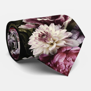 Corbata PixDezines Flores Botánicas Malhumoradas Fondo DIY