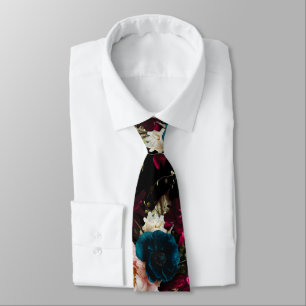 Corbata PixDezines Flores Botánicas Malhumoradas Fondo DIY