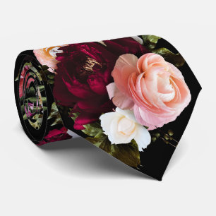 Corbata PixDezines Flores Frescas Moody Antecedentes de br