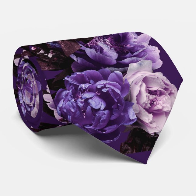 Corbata PixDezines Flores Frescas Moody Antecedentes de br (Enrollado)