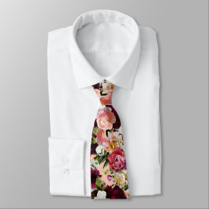 Corbata PixDezines Flores Frescas Temperamentales Fondo DI