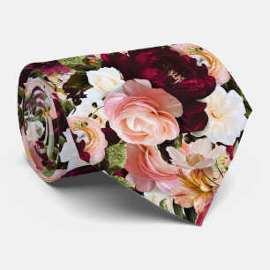 Corbata PixDezines Flores Frescas Temperamentales Fondo DI