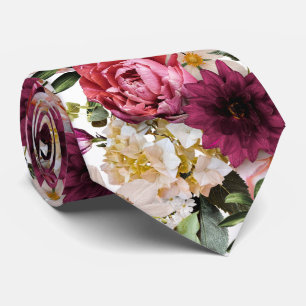 Corbata PixDezines Flores Frescas Temperamentales Fondo DI