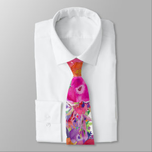 Corbata PixDezines H2 Botánico Magenta Borgoña