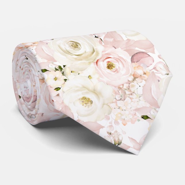 Corbata PixDezines H2 Cream Dusty Rosas DIY Backgry (Enrollado)