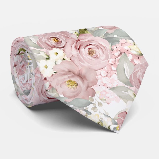 Corbata PixDezines H2 Cream Dusty Roses DIY Backgrnd (Enrollado)