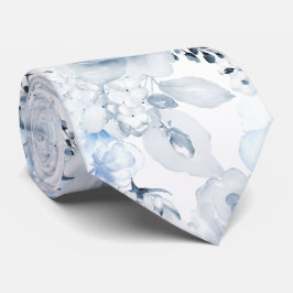 Corbata PixDezines H2 Dusty Blue Navy Roses Neck Tie