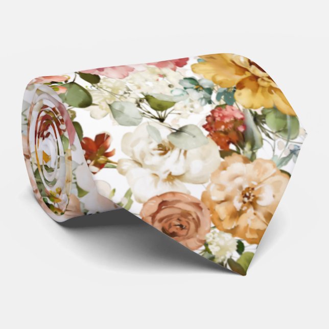 Corbata PixDezines H2 Fall Garden Flores de cuello (Enrollado)