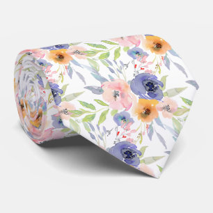 Corbata PixDezines H2 Flores de Primavera Rosa Naranja Vio