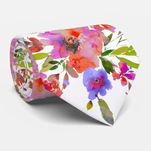 Corbata PixDezines H2 Flores de Primavera Rosa Rojo
