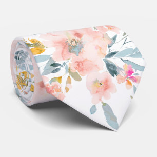 Corbata PixDezines H2 Flores de Primavera Rosado+Azul