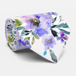 Corbata PixDezines H2 Flores de Primavera Rosas Violetas P