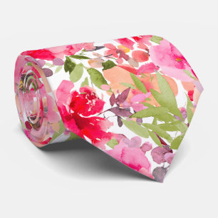 Corbata PixDezines H2 Flores de Verano Colores Brillantes