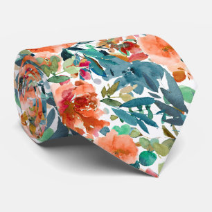Corbata PixDezines H2 Flores de Verano Colores Brillantes