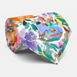 Corbata PixDezines H2 Flores de Verano Colores Brillantes