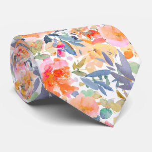 Corbata PixDezines H2 Flores de Verano Colores Brillantes