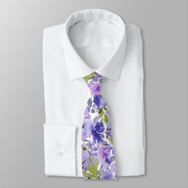 Corbata PixDezines H2 Flores de Verano Lila Lavanda (Atado)