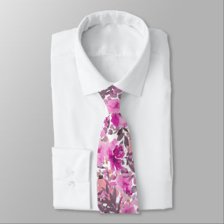 Corbata PixDezines H2 Flores de Verano Merlot Mauve