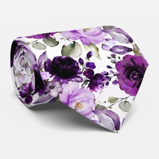 Corbata PixDezines H2 Flores Lavanda Púrpura Violeta Ultra