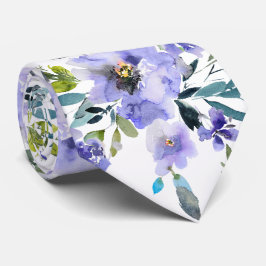 Corbata PixDezines H2 Primavera Flores Lavender Rosas Púrp