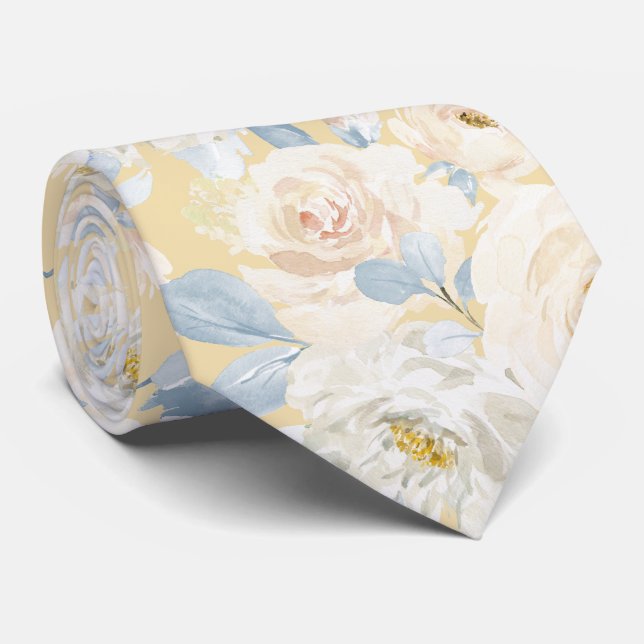 Corbata PixDezines H2 Rosas Azules Polvorientas (Enrollado)