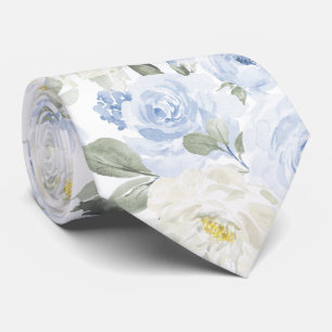 Corbata PixDezines H2 Rosas Azules Polvorientos