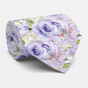 Corbata PixDezines H2 Rosas Purpúreas de Verano Hortensias