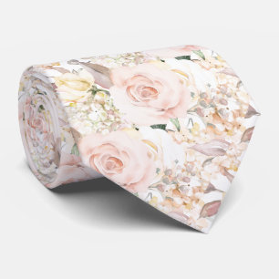 Corbata PixDezines H2 Summer Blush Rosas Cremosas Hortensi